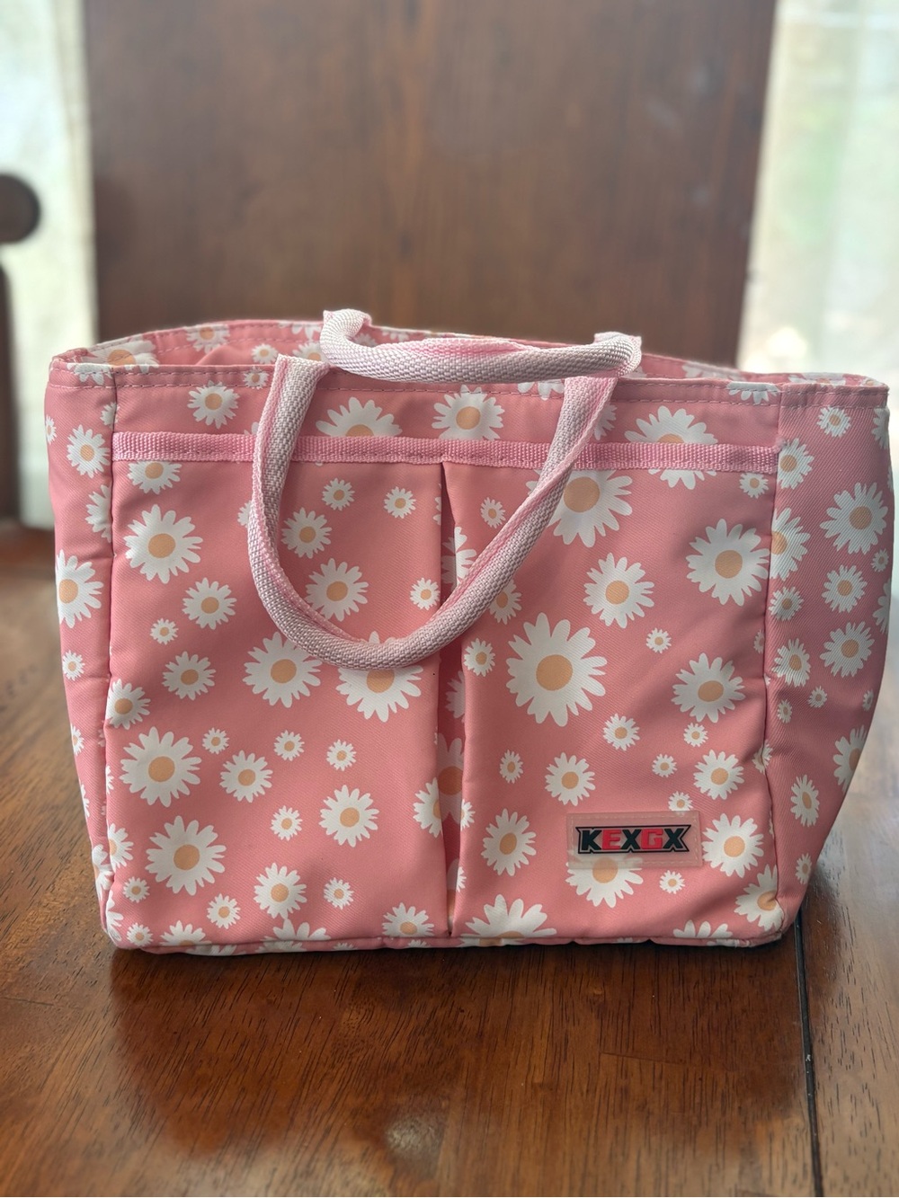 Pink Daisy Tote Lunch Bag